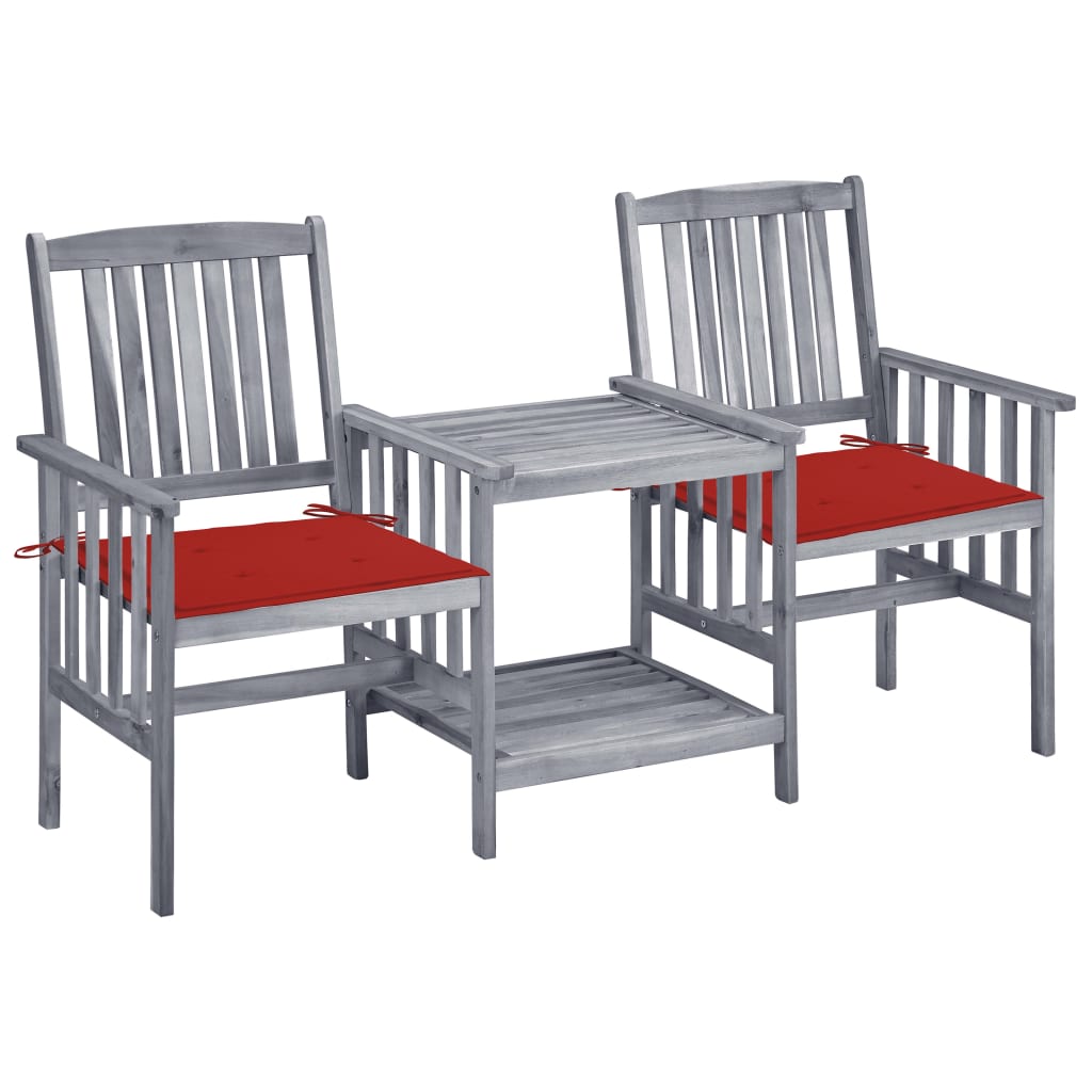 vidaXL Patio Bistro Set Table and Chairs Conversation Set Solid Acacia Wood-0