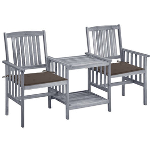 vidaXL Patio Bistro Set Table and Chairs Conversation Set Solid Acacia Wood-12