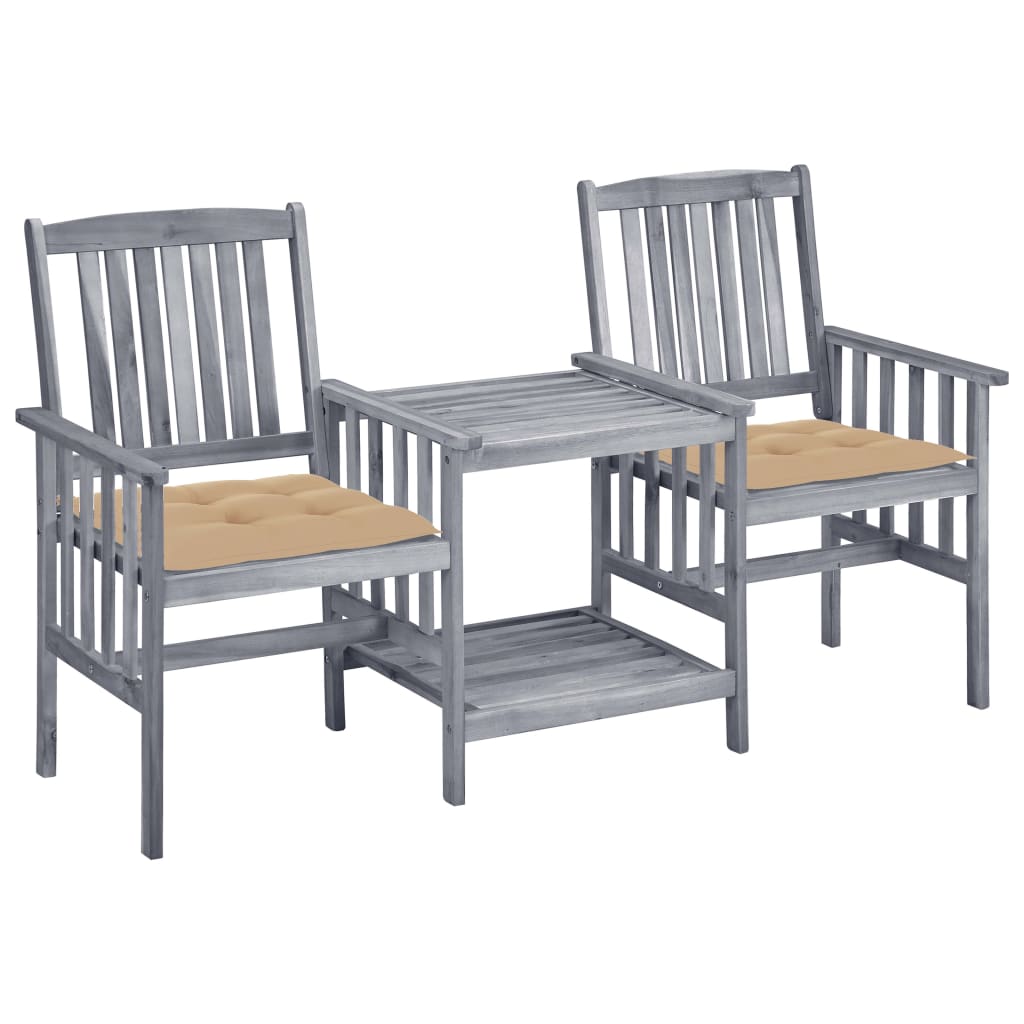 vidaXL Patio Bistro Set Table and Chairs Conversation Set Solid Acacia Wood-23