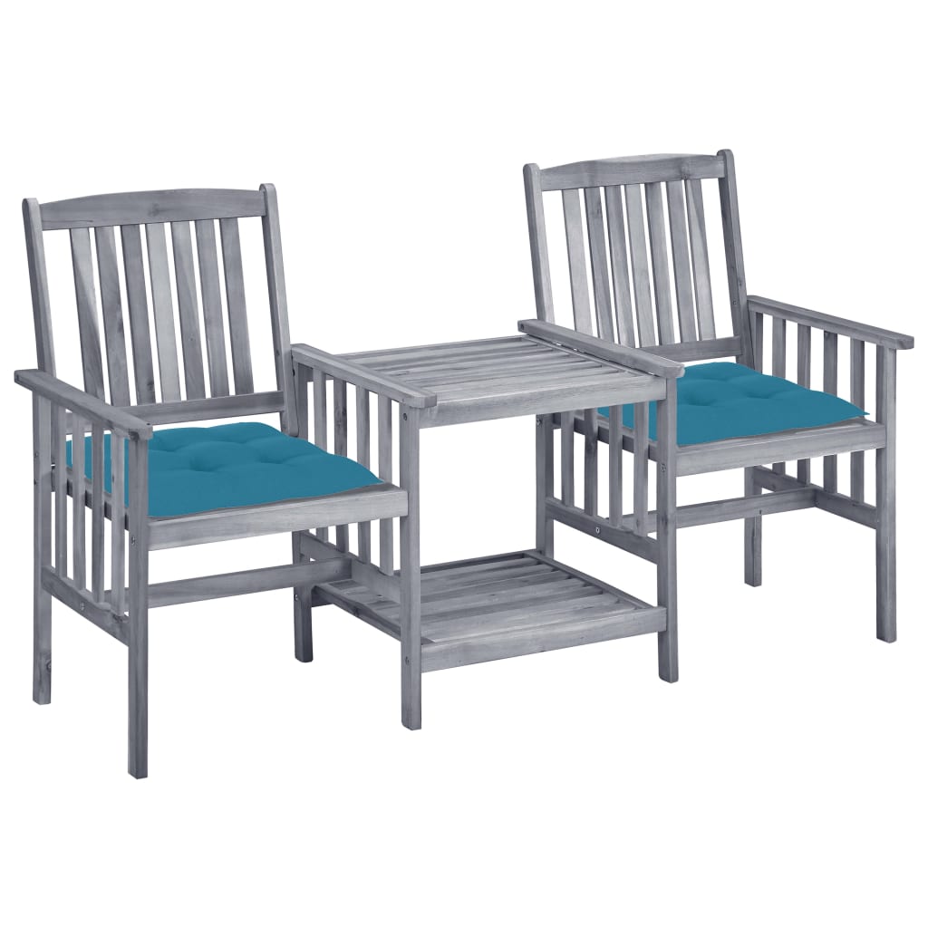 vidaXL Patio Bistro Set Table and Chairs Conversation Set Solid Acacia Wood-34