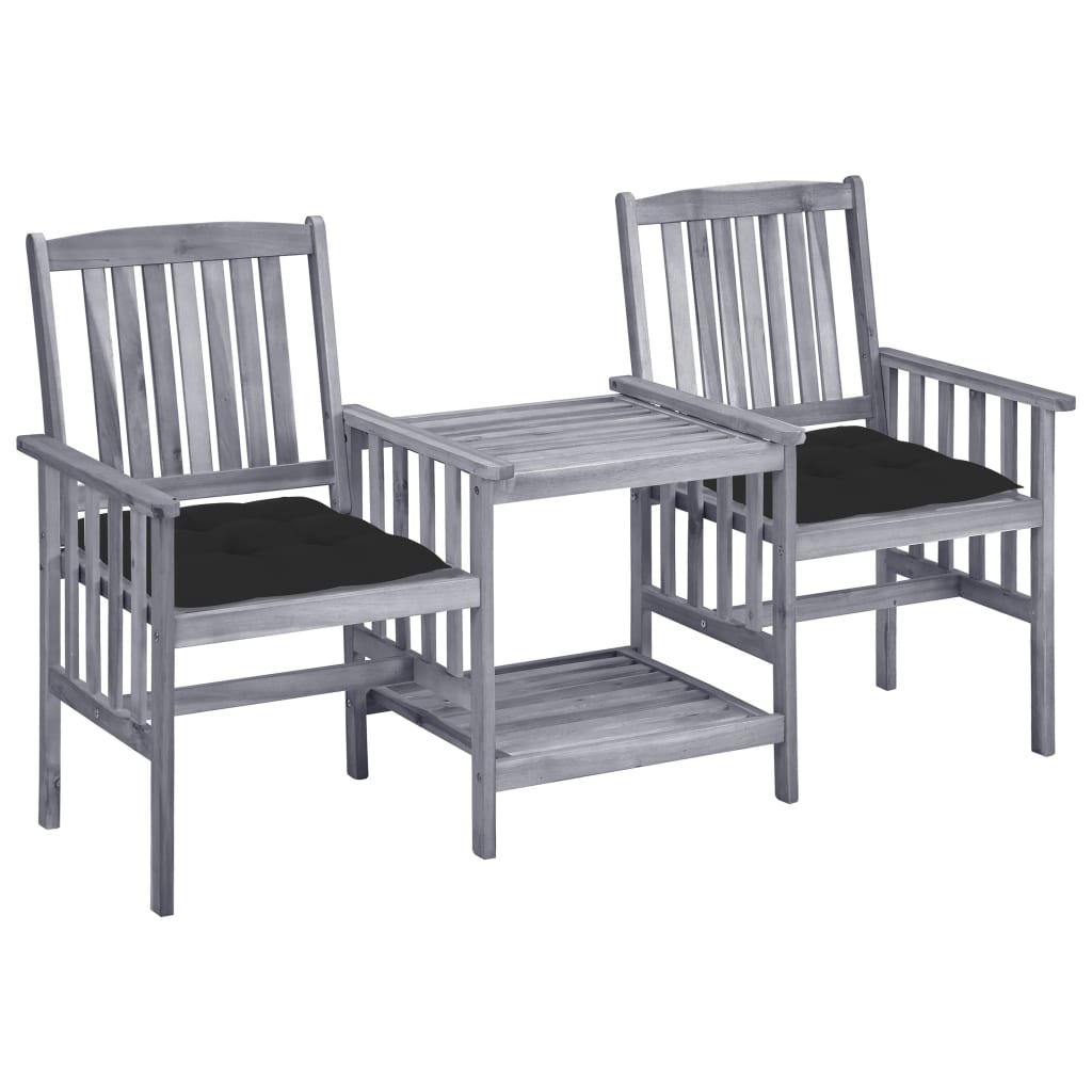 vidaXL Patio Bistro Set Table and Chairs Conversation Set Solid Acacia Wood-33