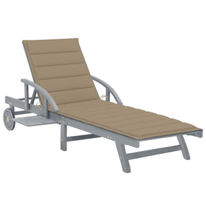 vidaXL Patio Lounge Chair Outdoor Sunbed Folding Sunlounger Solid Acacia Wood-13