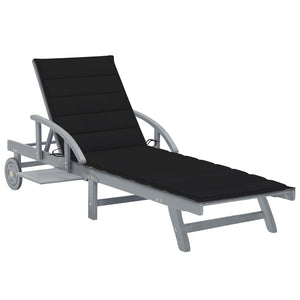 vidaXL Patio Lounge Chair Outdoor Sunbed Folding Sunlounger Solid Acacia Wood-11