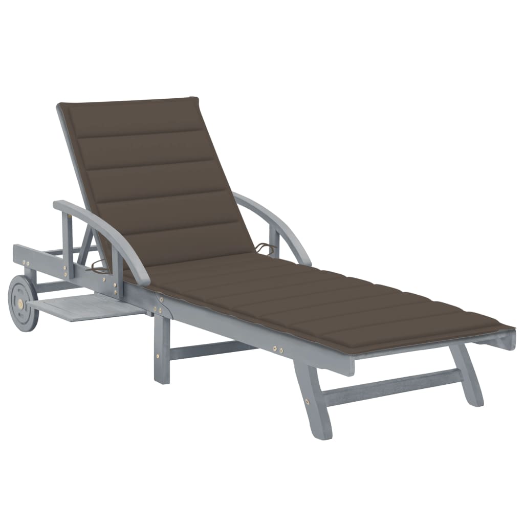 vidaXL Patio Lounge Chair Outdoor Sunbed Folding Sunlounger Solid Acacia Wood-7