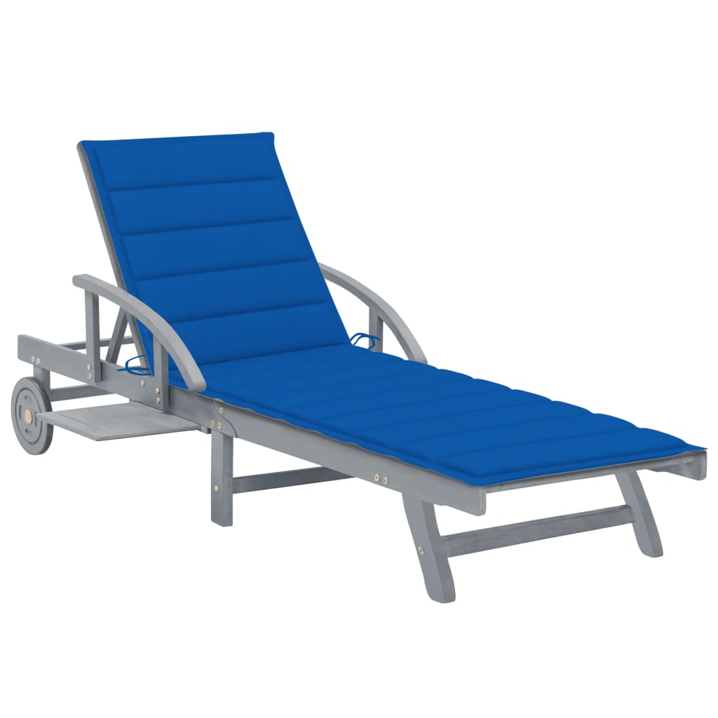 vidaXL Patio Lounge Chair Outdoor Sunbed Folding Sunlounger Solid Acacia Wood-14