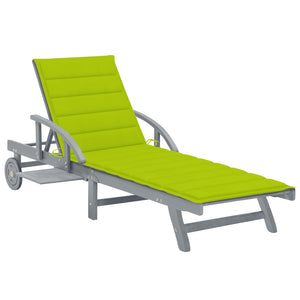 vidaXL Patio Lounge Chair Outdoor Sunbed Folding Sunlounger Solid Acacia Wood-4