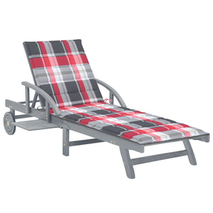 vidaXL Patio Lounge Chair Outdoor Sunbed Folding Sunlounger Solid Acacia Wood-6