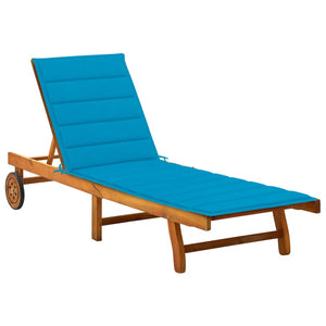 vidaXL Patio Lounge Chair Sunbed Sunlounger with Cushion Solid Acacia Wood-115