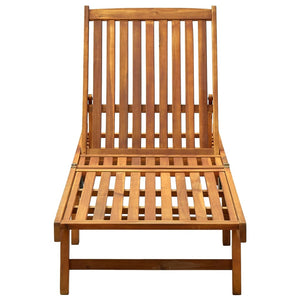 vidaXL Patio Lounge Chair Sunbed Sunlounger with Cushion Solid Acacia Wood-10