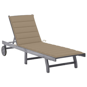 vidaXL Patio Lounge Chair Sunbed Sunlounger with Cushion Solid Acacia Wood-69