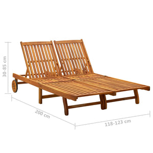 vidaXL Patio Lounge Chair Sunbed Sunlounger with Cushion Solid Acacia Wood-17