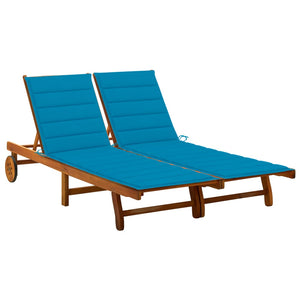 vidaXL Patio Lounge Chair Sunbed Sunlounger with Cushion Solid Acacia Wood-117