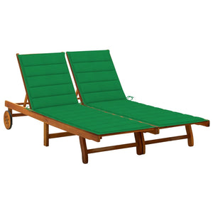 vidaXL Patio Lounge Chair Sunbed Sunlounger with Cushion Solid Acacia Wood-30