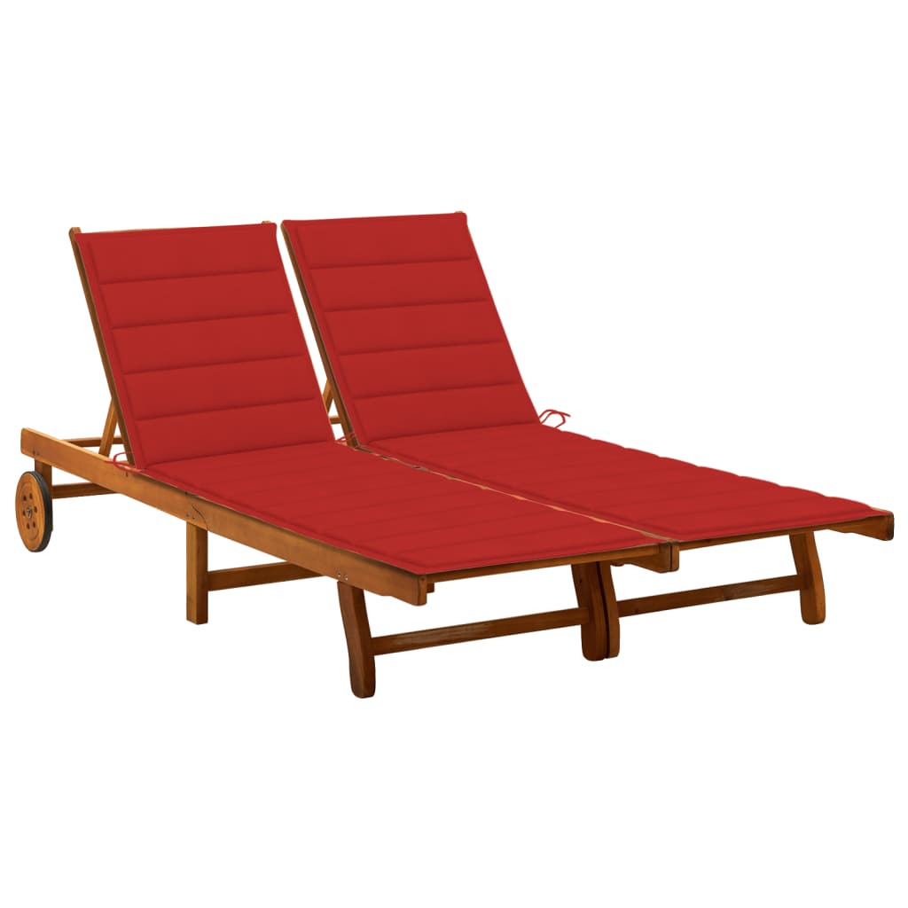 vidaXL Patio Lounge Chair Sunbed Sunlounger with Cushion Solid Acacia Wood-8