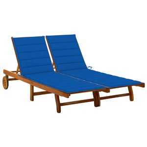 vidaXL Patio Lounge Chair Sunbed Sunlounger with Cushion Solid Acacia Wood-116