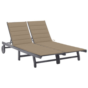 vidaXL Patio Lounge Chair Sunbed Sunlounger with Cushion Solid Acacia Wood-47