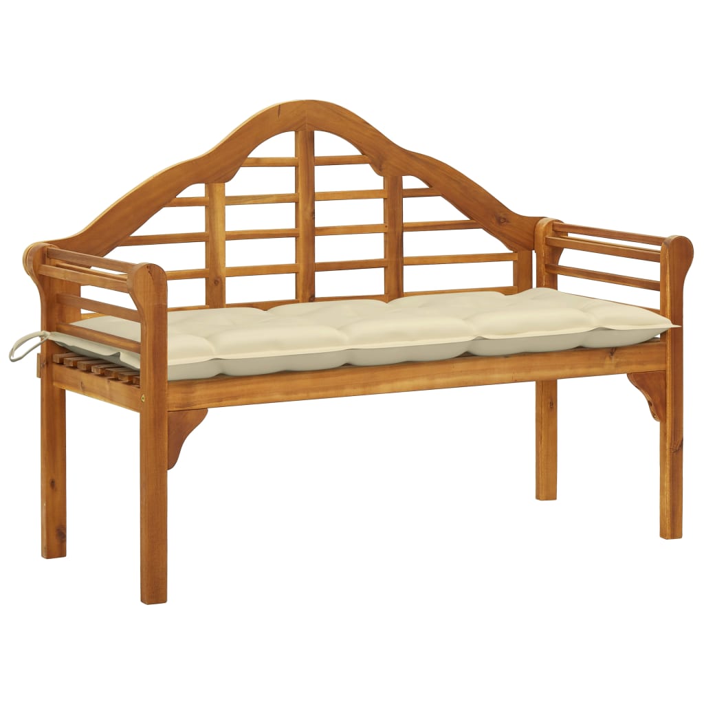 vidaXL Patio Queen Bench Outdoor Garden Bench with Cushion Solid Wood Acacia-67