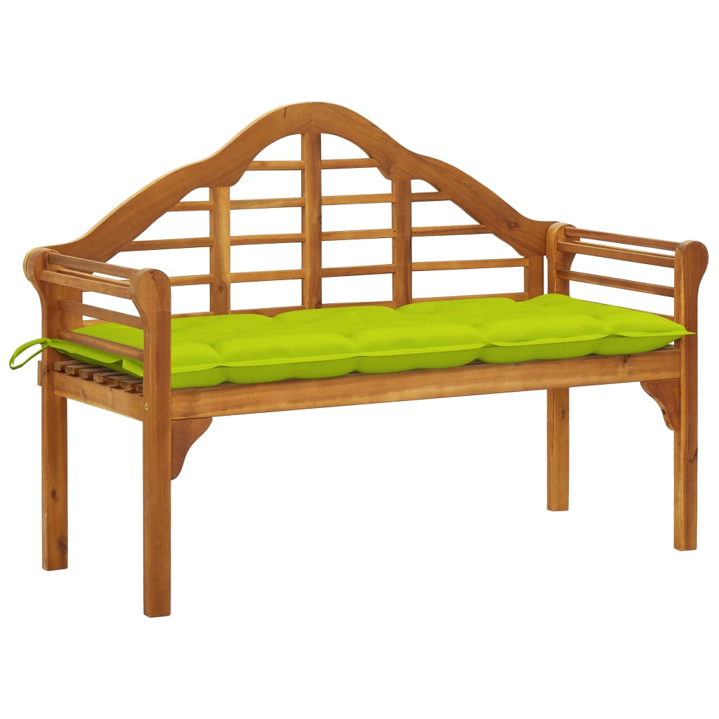 vidaXL Patio Queen Bench Outdoor Garden Bench with Cushion Solid Wood Acacia-35