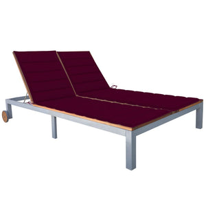 vidaXL Patio Lounge Chair Sunlounger Sunbed with Cushion Solid Acacia Wood-87