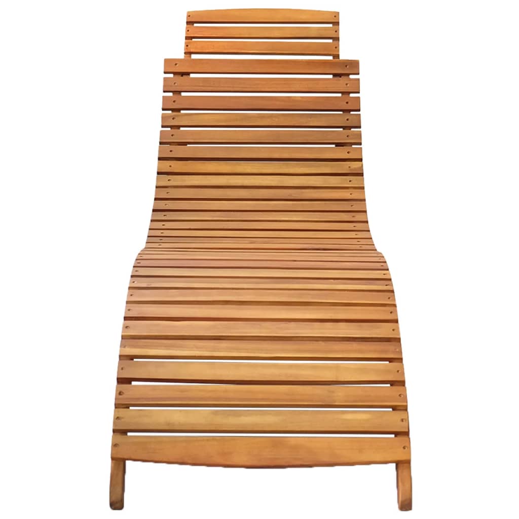 vidaXL Patio Sun Lounger with Cushion Solid Acacia Wood-2