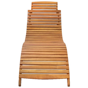 vidaXL Patio Sun Lounger with Cushion Solid Acacia Wood-1