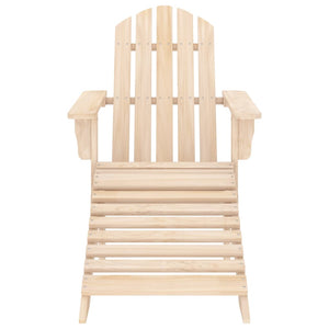 vidaXL Adirondack Chair Patio Adirondack Chair with Ottoman Solid Wood Fir-1