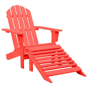 vidaXL Adirondack Chair Patio Adirondack Chair with Ottoman Solid Wood Fir-3