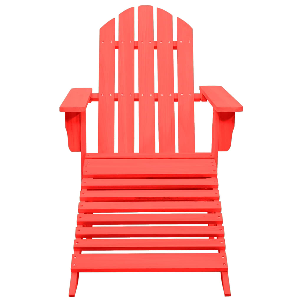 vidaXL Adirondack Chair Patio Adirondack Chair with Ottoman Solid Wood Fir-4