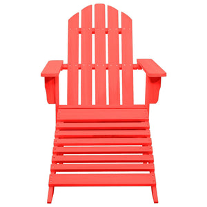 vidaXL Adirondack Chair Patio Adirondack Chair with Ottoman Solid Wood Fir-4