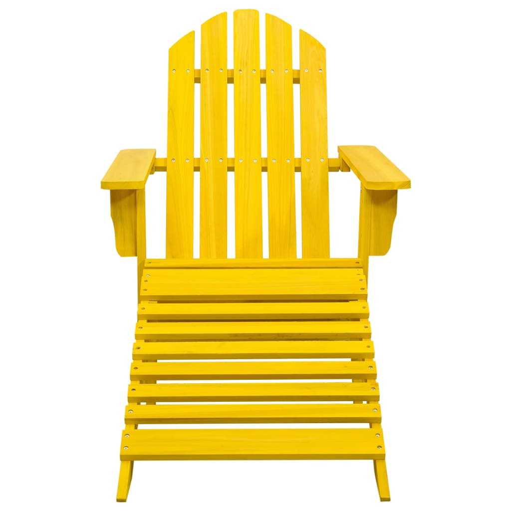 vidaXL Adirondack Chair Patio Adirondack Chair with Ottoman Solid Wood Fir-7