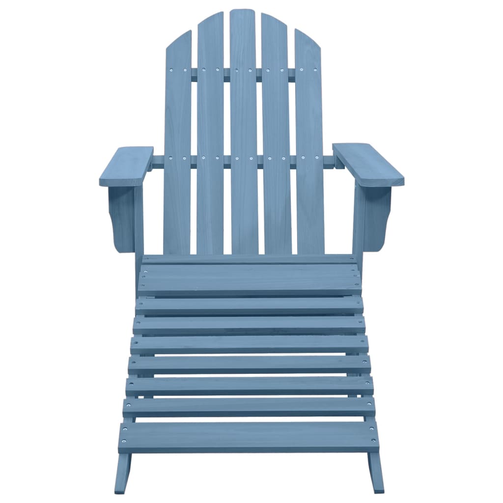 vidaXL Adirondack Chair Patio Adirondack Chair with Ottoman Solid Wood Fir-11