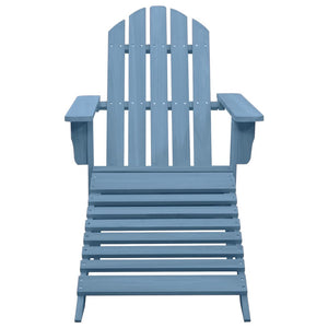 vidaXL Adirondack Chair Patio Adirondack Chair with Ottoman Solid Wood Fir-11