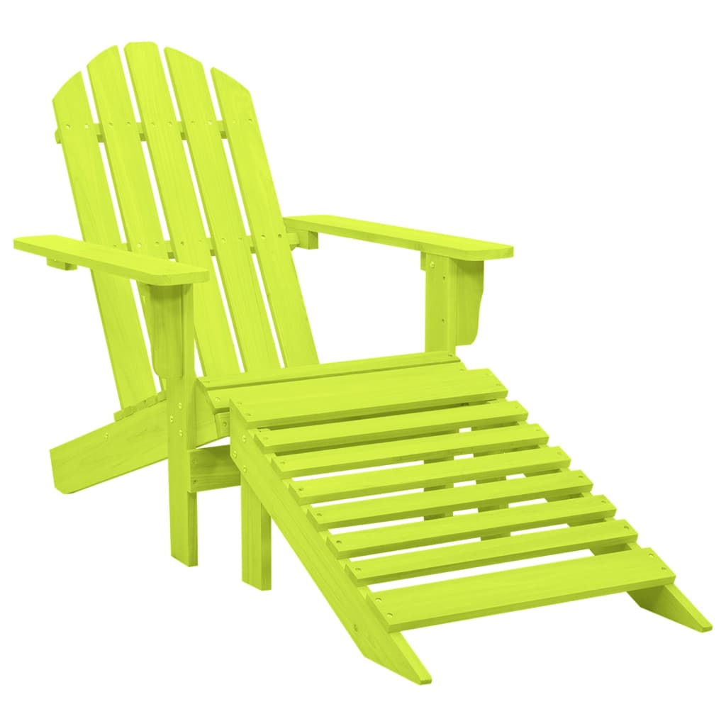 vidaXL Adirondack Chair Patio Adirondack Chair with Ottoman Solid Wood Fir-14