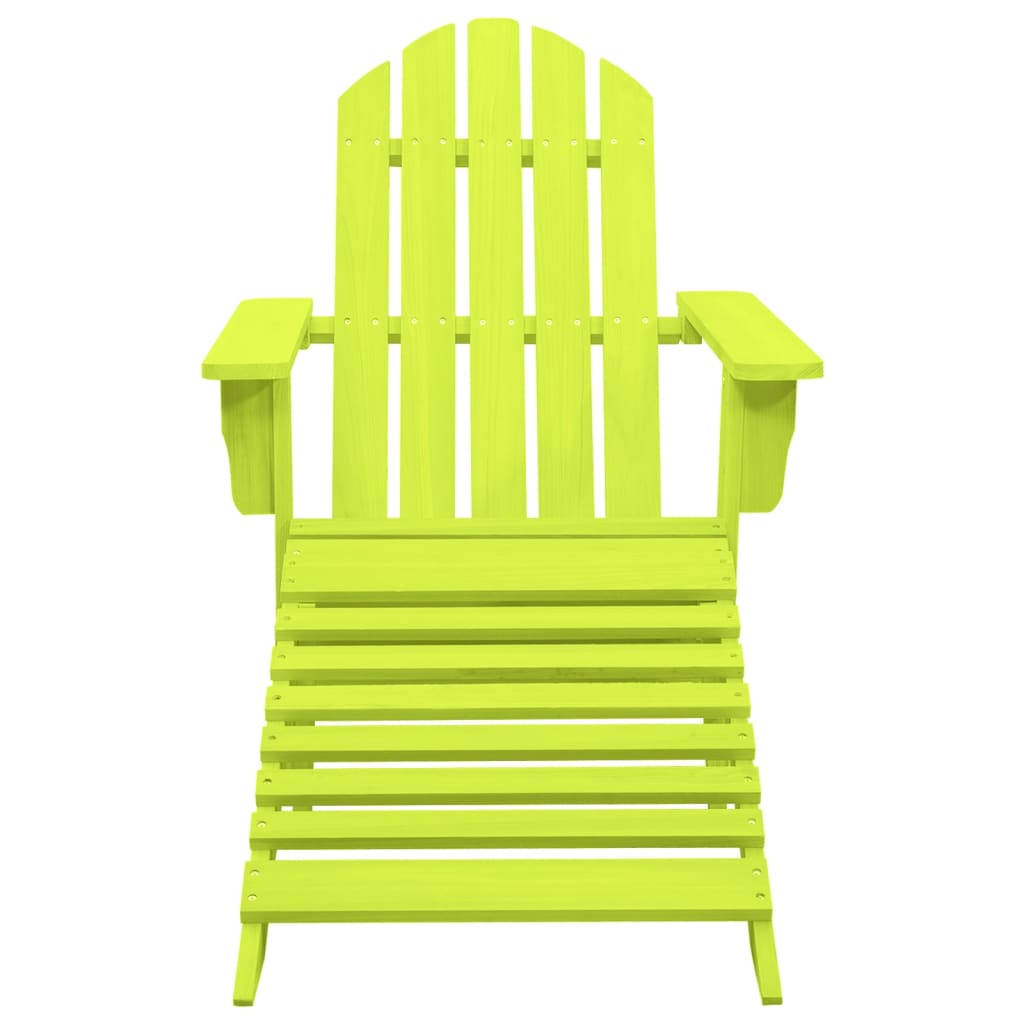 vidaXL Adirondack Chair Patio Adirondack Chair with Ottoman Solid Wood Fir-15