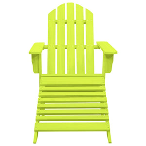 vidaXL Adirondack Chair Patio Adirondack Chair with Ottoman Solid Wood Fir-15