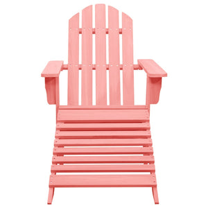 vidaXL Adirondack Chair Patio Adirondack Chair with Ottoman Solid Wood Fir-18