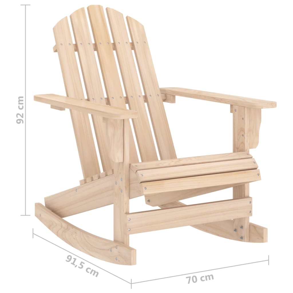 vidaXL Adirondack Rocking Chair Lounge Patio Chair for Garden Solid Wood Fir-13