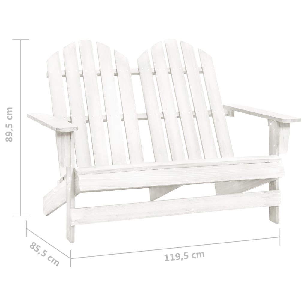 vidaXL 2-Seater Patio Adirondack Chair Outdoor Furniture Seat Solid Wood Fir-36