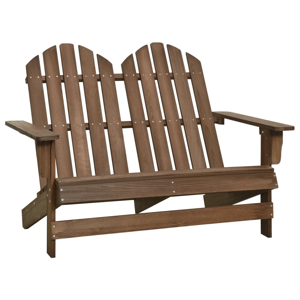 vidaXL 2-Seater Patio Adirondack Chair Outdoor Furniture Seat Solid Wood Fir-47