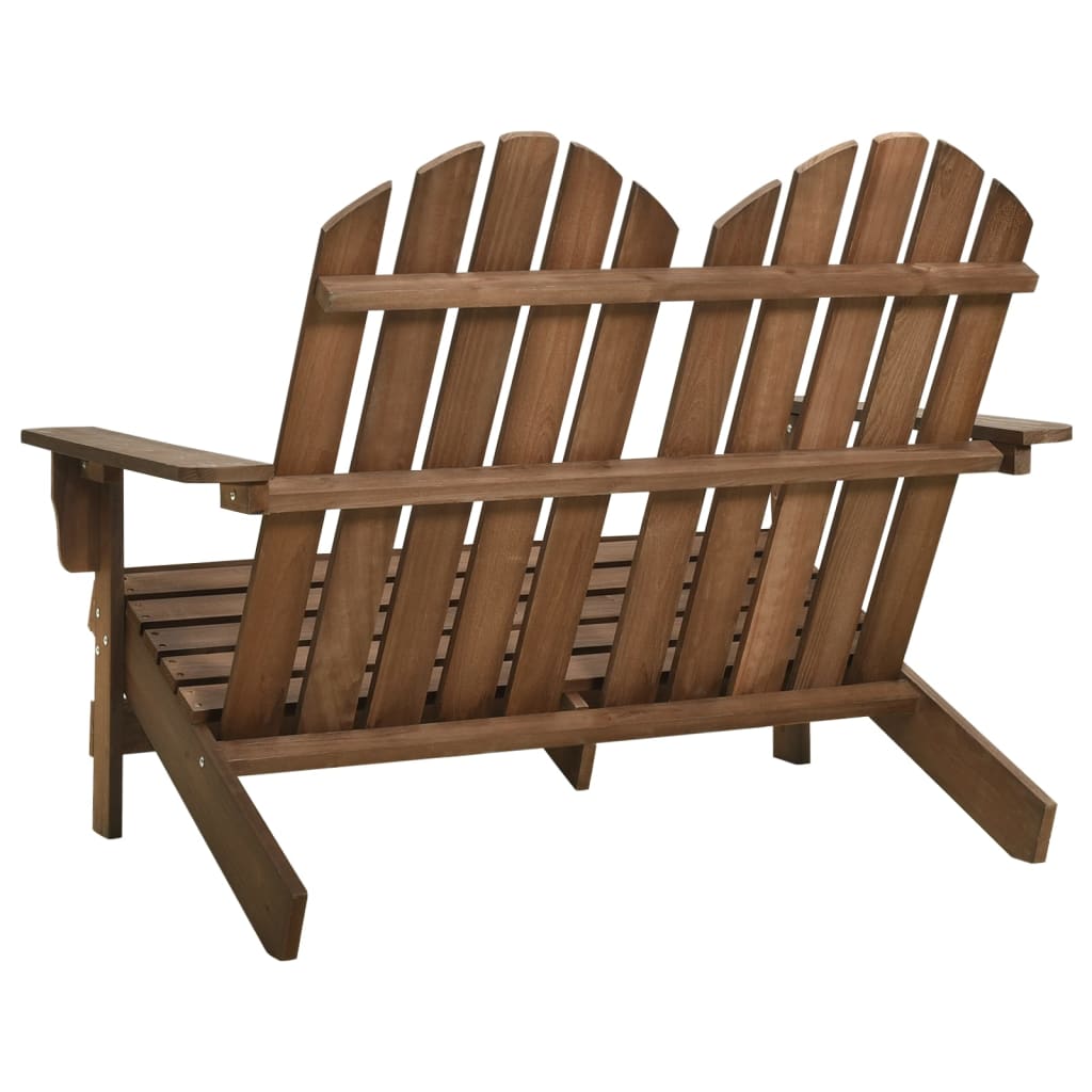 vidaXL 2-Seater Patio Adirondack Chair Outdoor Furniture Seat Solid Wood Fir-5