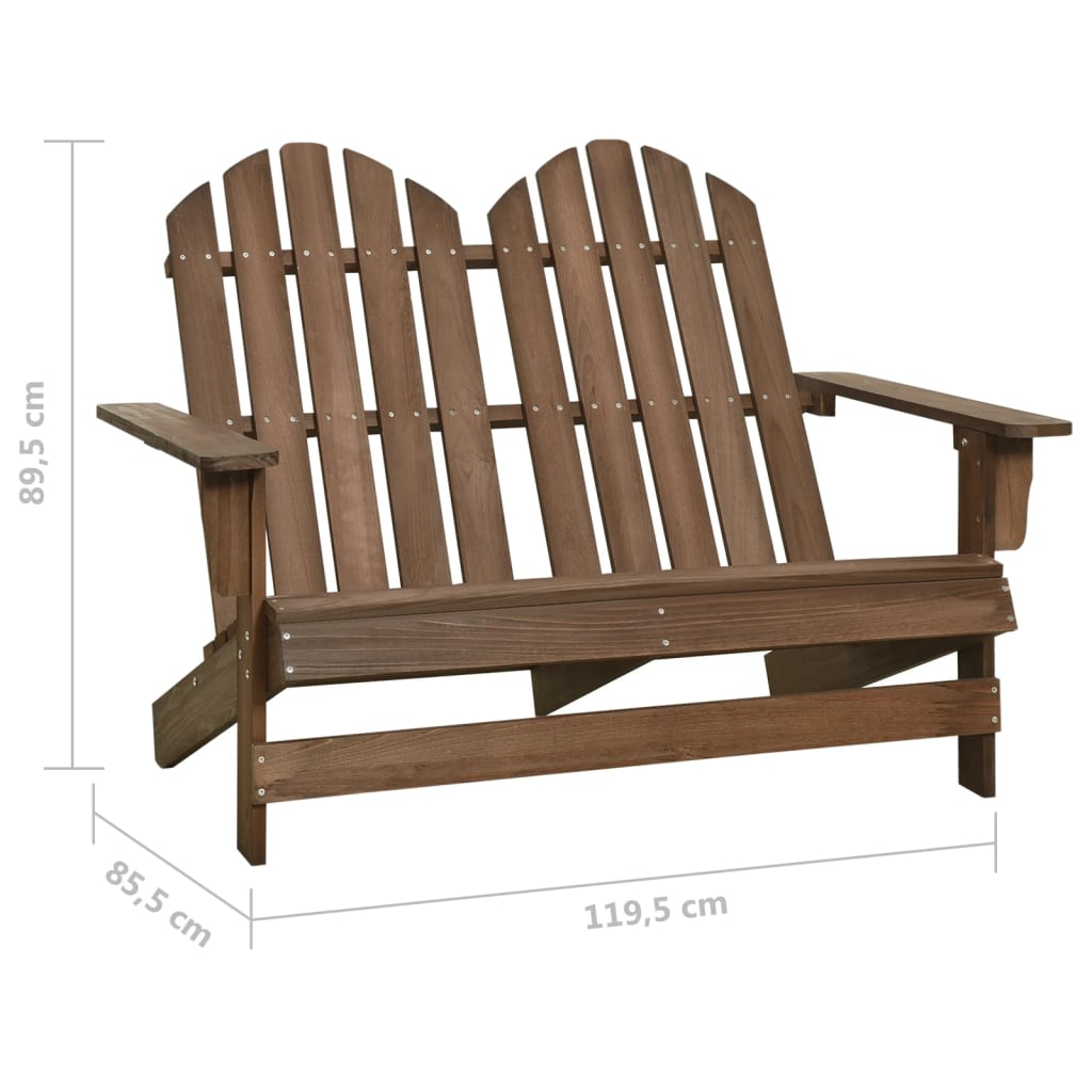 vidaXL 2-Seater Patio Adirondack Chair Outdoor Furniture Seat Solid Wood Fir-19