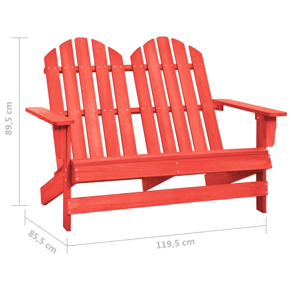 vidaXL 2-Seater Patio Adirondack Chair Outdoor Furniture Seat Solid Wood Fir-57