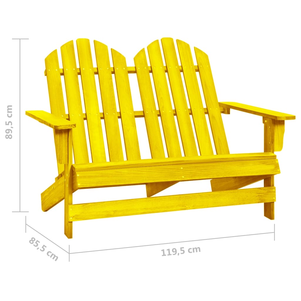 vidaXL 2-Seater Patio Adirondack Chair Outdoor Furniture Seat Solid Wood Fir-13