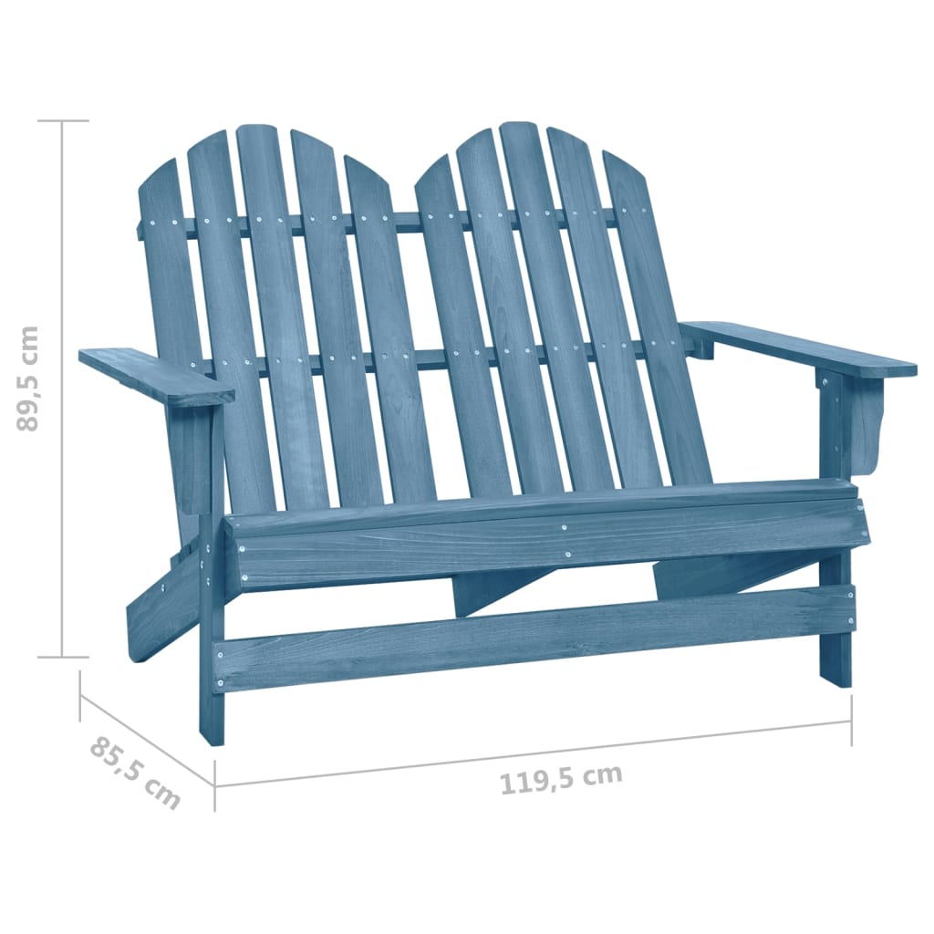 vidaXL 2-Seater Patio Adirondack Chair Outdoor Furniture Seat Solid Wood Fir-41