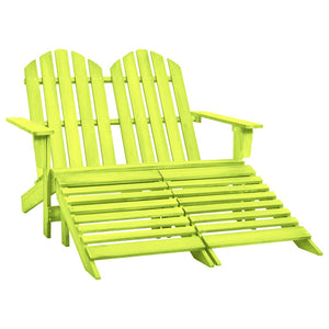 vidaXL 2-Seater Patio Adirondack Chair with Ottoman Furniture Solid Wood Fir-41