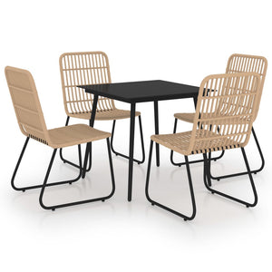 vidaXL Patio Dining Set Seat Black/Oak and Black 3/5/7/9 Piece Multi Sizes-34