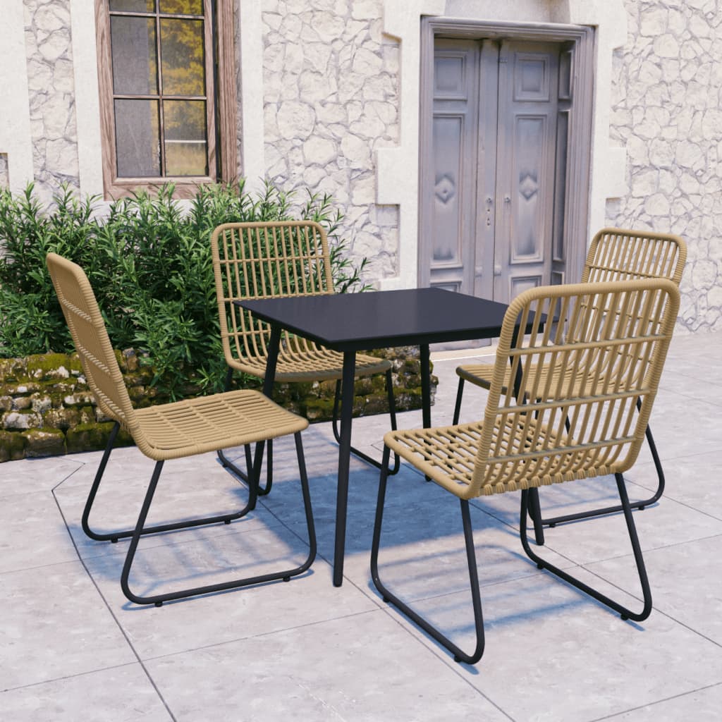 vidaXL Patio Dining Set Seat Black/Oak and Black 3/5/7/9 Piece Multi Sizes-26