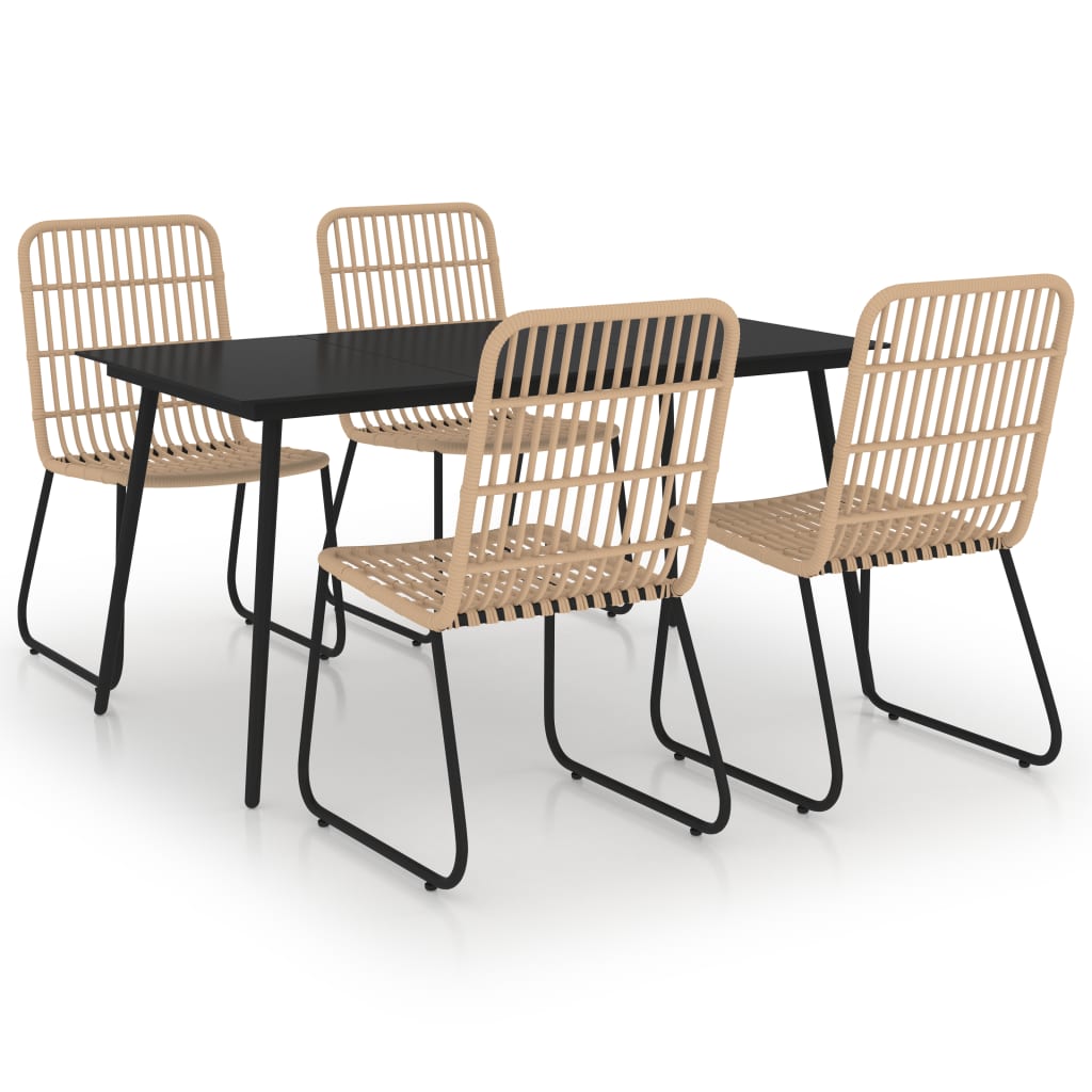 vidaXL Patio Dining Set Seat Black/Oak and Black 3/5/7/9 Piece Multi Sizes-58