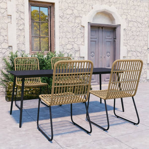 vidaXL Patio Dining Set Seat Black/Oak and Black 3/5/7/9 Piece Multi Sizes-50