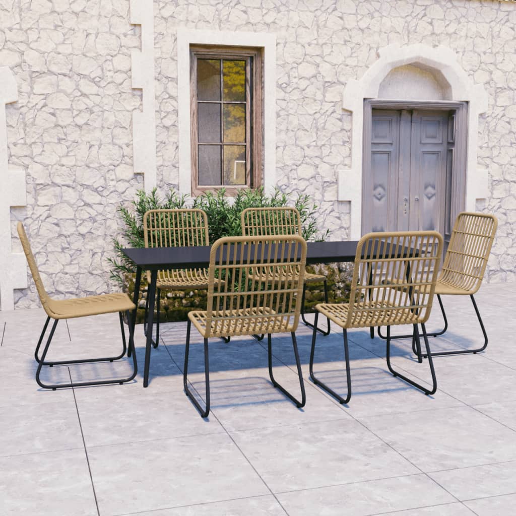 vidaXL Patio Dining Set Seat Black/Oak and Black 3/5/7/9 Piece Multi Sizes-74